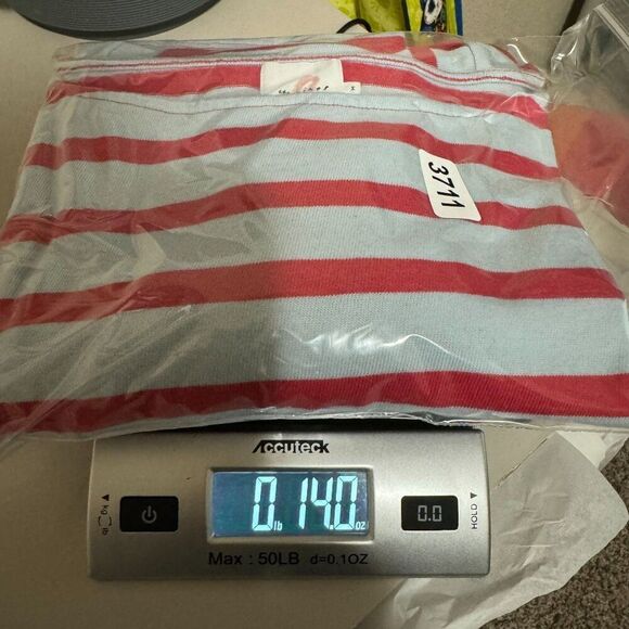 The Nines by Hatch Striped 3/4 Sleeve Maternity Tunic Top Medium Red Light Blue - Picture 7 of 7